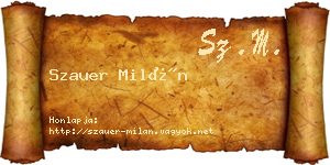 Szauer Milán névjegykártya