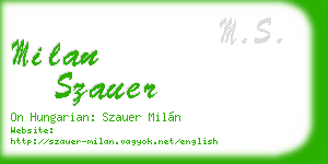 milan szauer business card